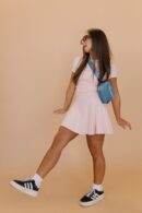 THE PAMELLA MINI SKIRT IN BALLERINA PINK