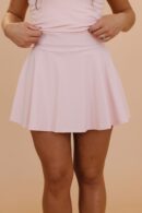 THE PAMELLA MINI SKIRT IN BALLERINA PINK