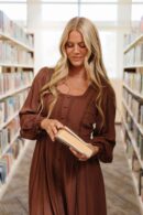 THE ADELE BUTTON DOWN MAXI DRESS IN CHOCOLATE