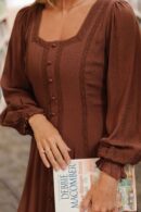 THE ADELE BUTTON DOWN MAXI DRESS IN CHOCOLATE