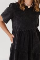 THE LORI MINERAL WASHED DENIM DRESS IN BLACK
