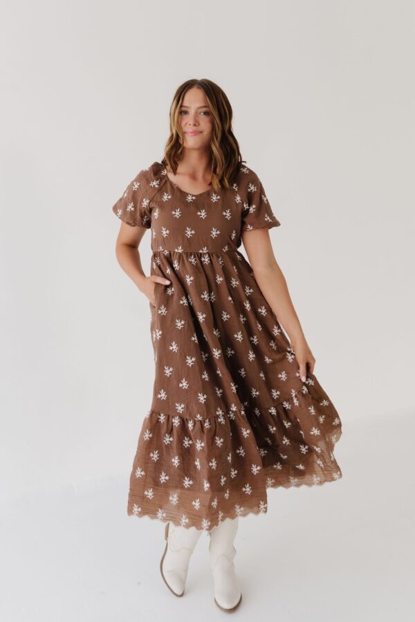 THE ANGIE FLORAL DRESS IN BROWN - Image 6