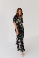 THE CAMBRI FLORAL BUTTON DOWN IN BLACK