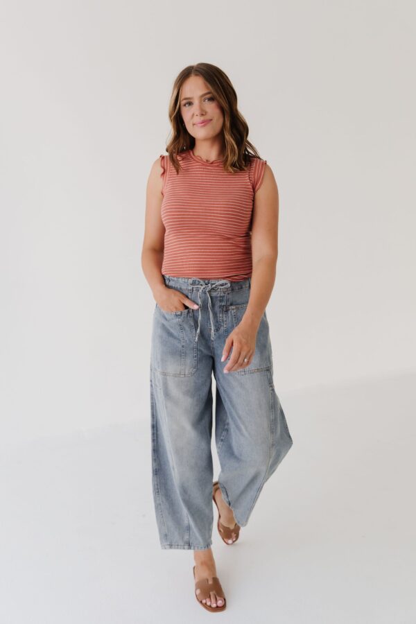 THE ALEXIS FRILL TANK IN TERRACOTTA - Image 5
