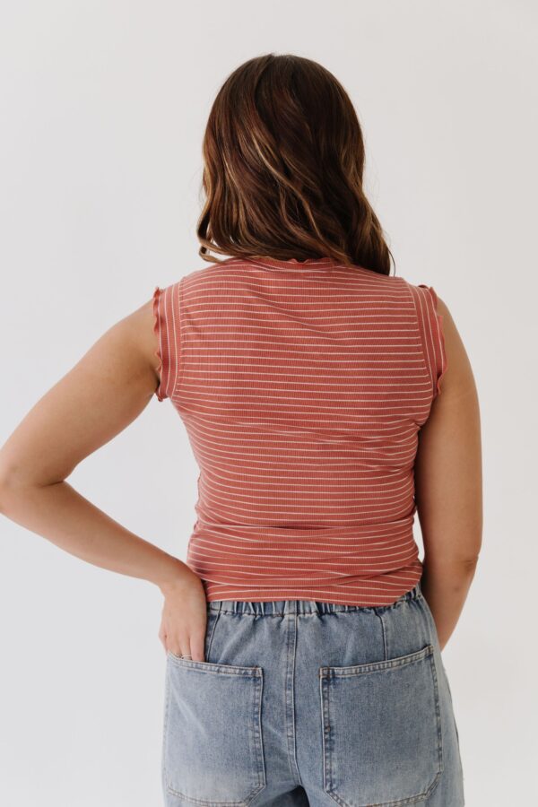 THE ALEXIS FRILL TANK IN TERRACOTTA - Image 4