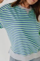 THE HAIDEN OVERSIZED STRIPED CREW IN GREEN