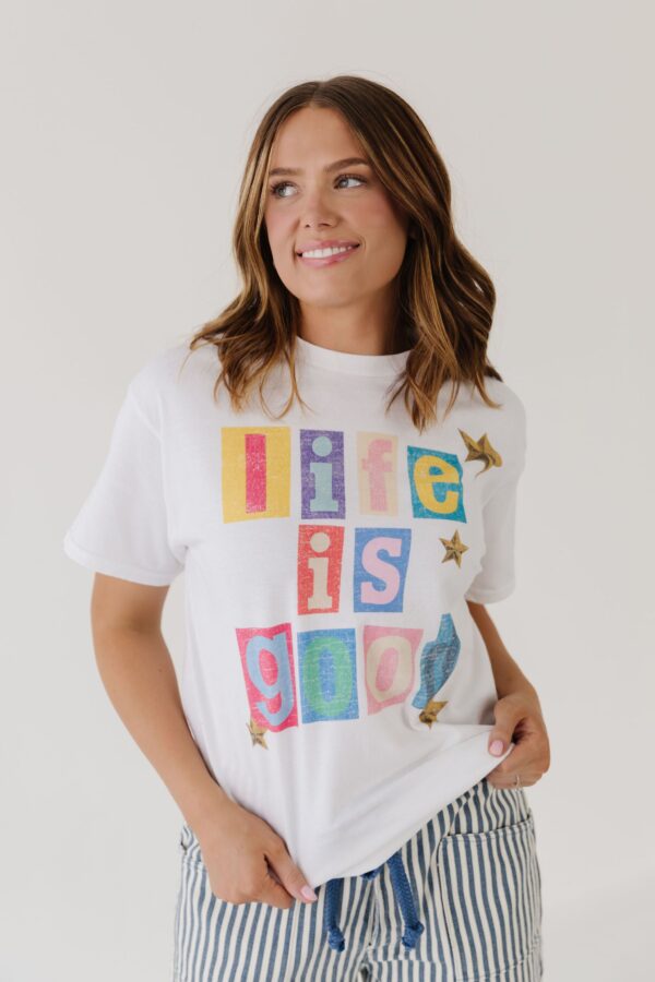 THE LIFE IS GOOD GRAPHIC TEE IN WHITE - Image 2
