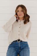 THE MATTI BUTTON DOWN CARDIGAN IN CREAM