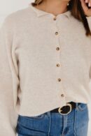 THE MATTI BUTTON DOWN CARDIGAN IN CREAM