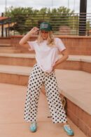THE SALLIE POLKA DOT PANTS IN BLACK