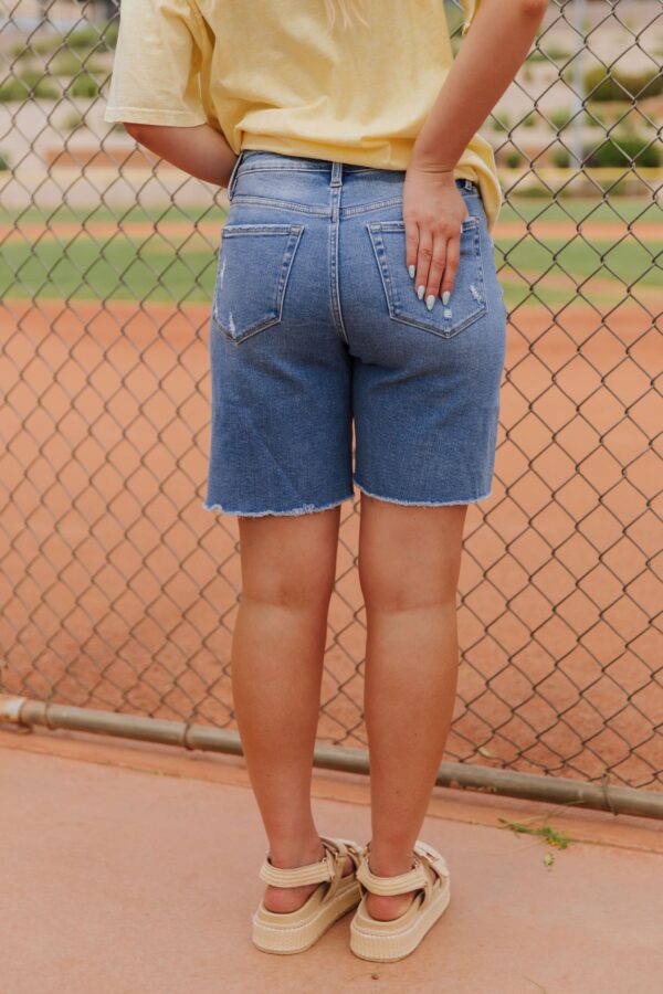 THE KYLIE HIGH RISE BERMUDA SHORTS IN VALOUR BY VERVET - Image 2