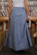 THE MAVIS GINGHAM MAXI SKIRT IN NAVY