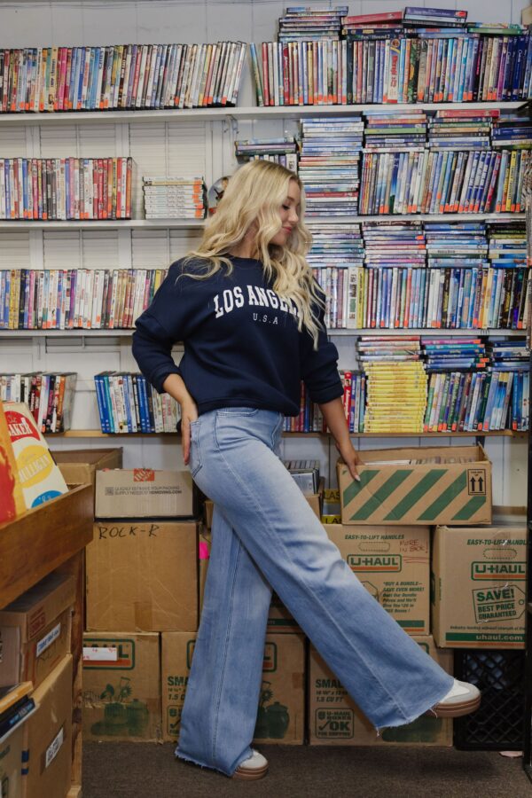 THE LATIA HIGH RISE RAW HEM JEANS IN LIGHT WASH - Image 3