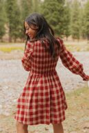 THE ALLISON PLAID MINI DRESS IN RED