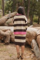 THE BRENDA COLOR BLOCK SWEATER IN BROWN/CREAM