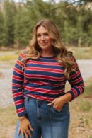 THE CORDELIA STRIPED LONG SLEEVE IN NAVY