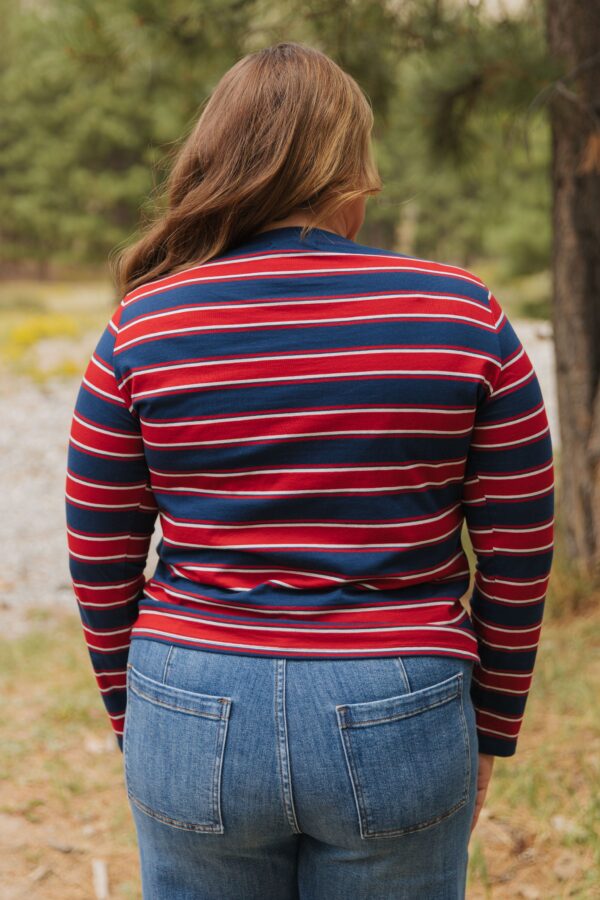 THE CORDELIA STRIPED LONG SLEEVE IN NAVY - Image 3