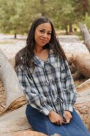 THE MIKAYLA  COLLARED TIE SHIRT IN BLUE