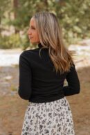 THE RICKIE RUCHED TURTLE NECK IN BLACK