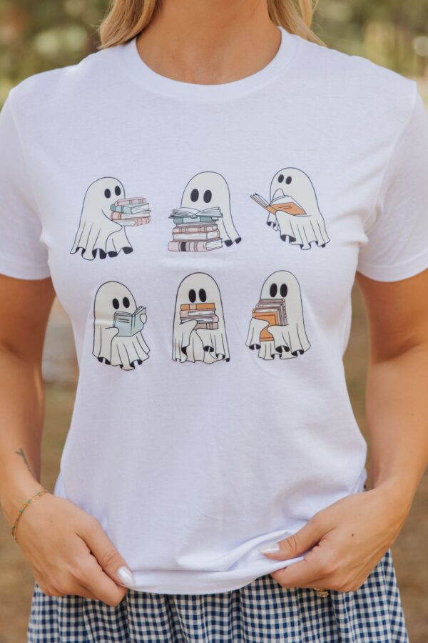 THE READING GHOSTS TEE IN WHITE - Image 2