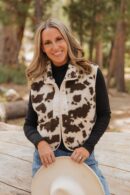 THE CRICKET COW PRINT VEST IN CREAM