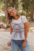 THE BETHANN TIE FRONT CAMI IN LAVENDER