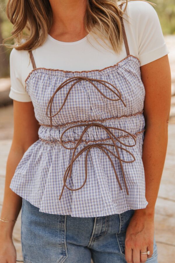 THE BETHANN TIE FRONT CAMI IN LAVENDER - Image 2