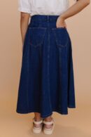 THE JOCELYN MAXI SKIRT IN DARK DENIM