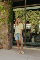 THE DENICE TIE SHORTS IN MEDIUM DENIM