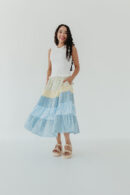 THE STEVEN FLORAL MIDI SKIRT IN YELLOW