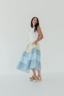 THE STEVEN FLORAL MIDI SKIRT IN YELLOW