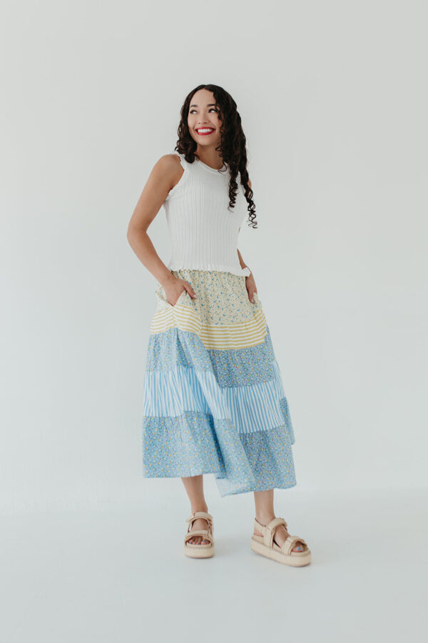 THE STEVEN FLORAL MIDI SKIRT IN YELLOW - Image 5