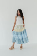 THE STEVEN FLORAL MIDI SKIRT IN YELLOW
