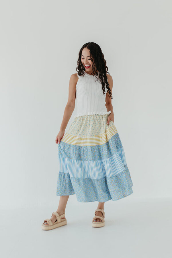 THE STEVEN FLORAL MIDI SKIRT IN YELLOW - Image 3
