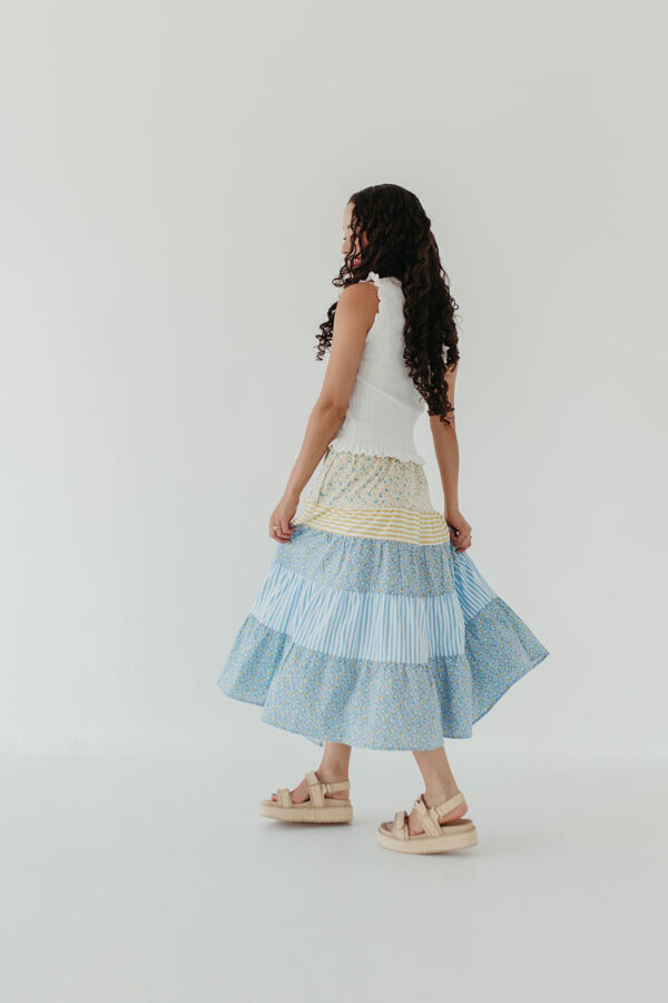THE STEVEN FLORAL MIDI SKIRT IN YELLOW - Image 9