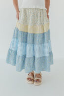THE STEVEN FLORAL MIDI SKIRT IN YELLOW