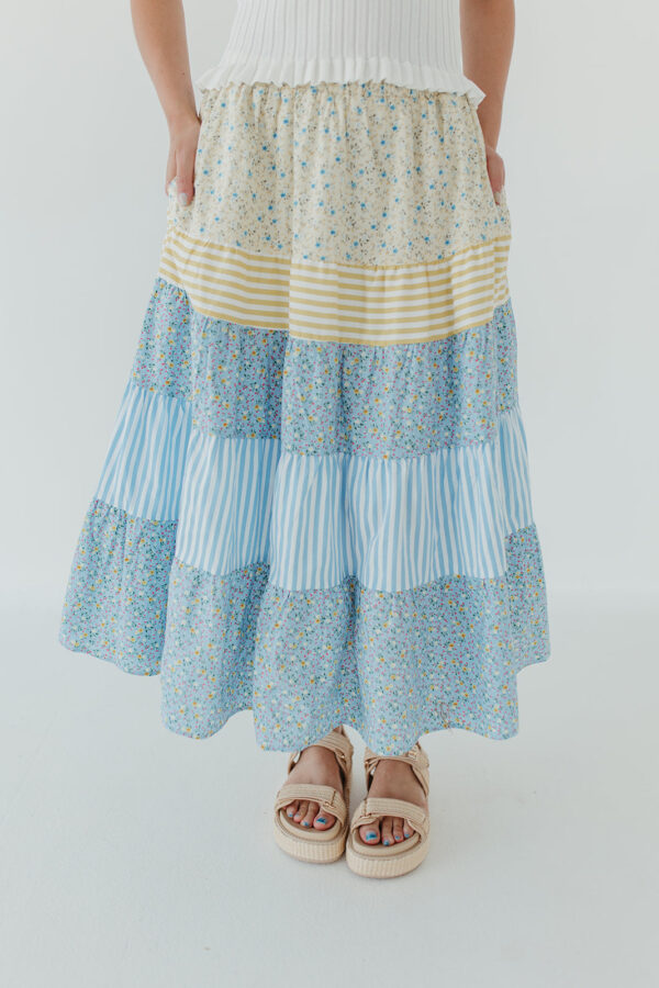 THE STEVEN FLORAL MIDI SKIRT IN YELLOW - Image 4