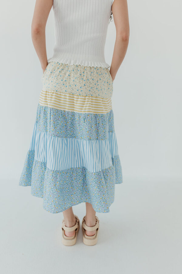 THE STEVEN FLORAL MIDI SKIRT IN YELLOW - Image 8