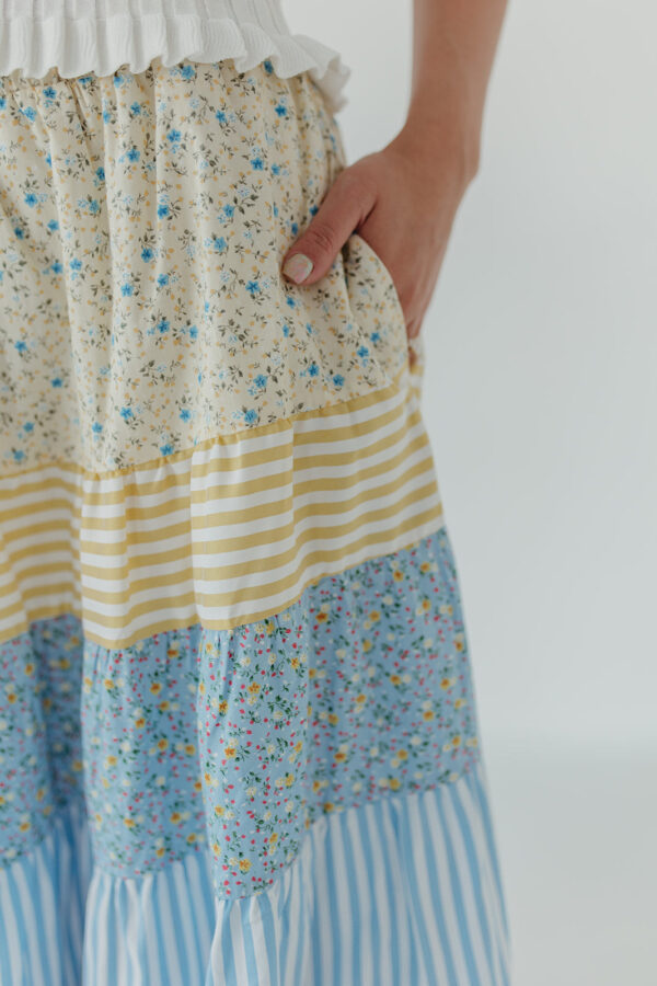 THE STEVEN FLORAL MIDI SKIRT IN YELLOW - Image 2