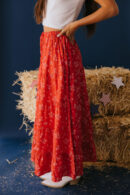 THE STETSON MAXI SKIRT IN RED FLORAL