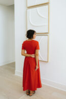 THE FAYE SOLID MAXI DRESS IN RED