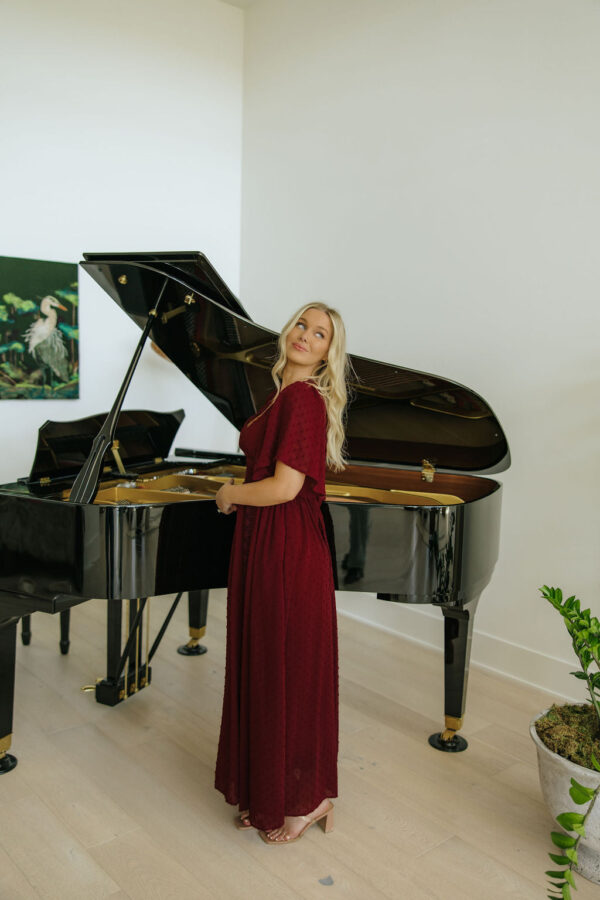 THE SERAFINA MAXI DRESS IN BURGUNDY - Image 5
