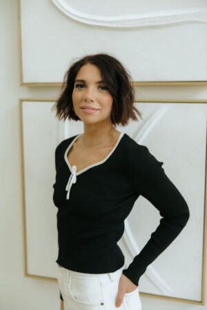THE ABBA RIBBED LONG SLEEVE IN BLACK