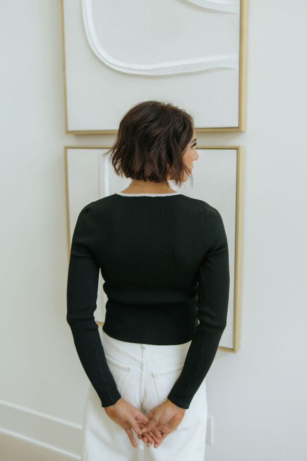 THE ABBA RIBBED LONG SLEEVE IN BLACK - Image 4